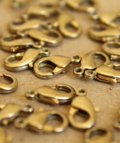 12 pc. Raw Brass Lobster Clasps, 7mm x 12mm | FI-095