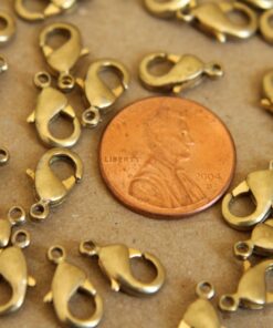 12 pc. Raw Brass Lobster Clasps, 7mm x 12mm | FI-095