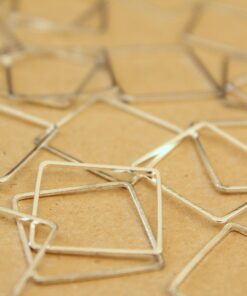 20 pc. Silver Plated Brass Square Links: 20mm by 20mm | FI-466