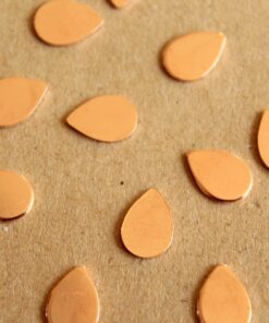16 pc. Tiny Rose Gold Brass Teardrops: 7mm by 10mm - made in USA | ROS-021
