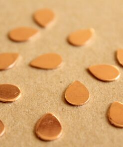 16 pc. Tiny Rose Gold Brass Teardrops: 7mm by 10mm - made in USA | ROS-021