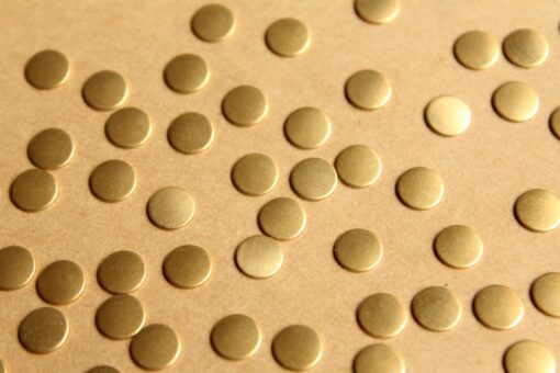 30 pc. Small Raw Brass Circles: 6.5mm diameter - made in USA | RB-787