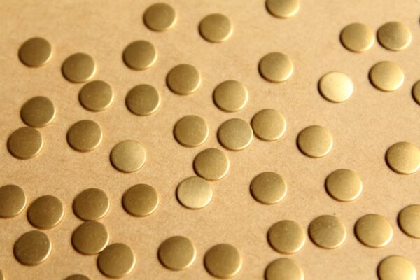 30 pc. Small Raw Brass Circles: 6.5mm diameter - made in USA | RB-787