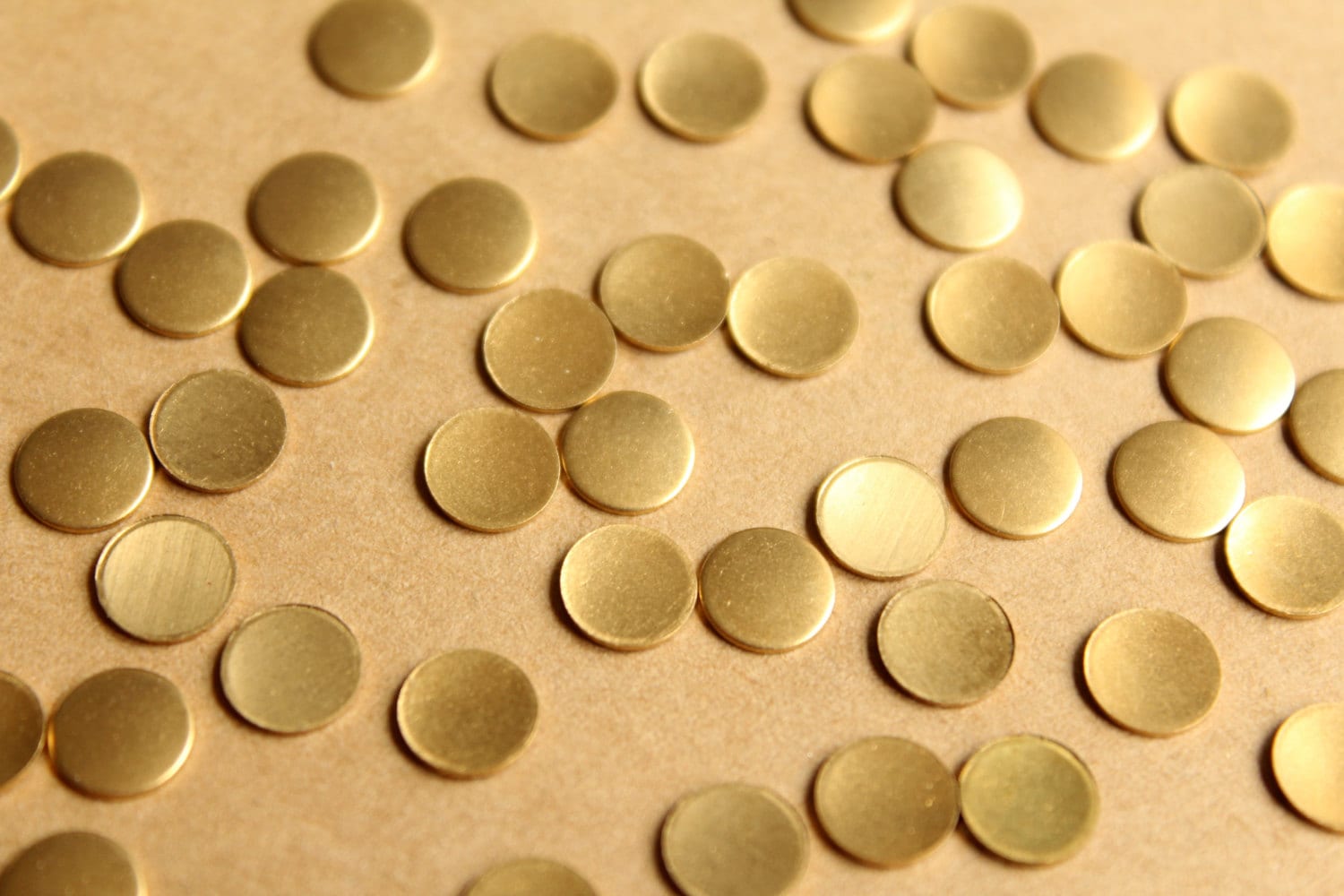 30 pc. Small Raw Brass Circles: 6.5mm diameter - made in USA | RB-787
