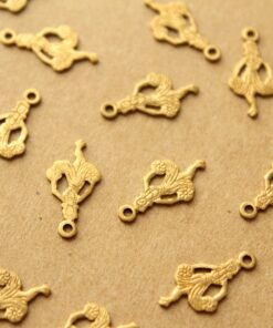 16 pc. Small Raw Brass Hula Dancer Charms: 15.5mm by 8mm - made in USA Hawaii Island Dancer Hawaiian Woman Dance Polynesian | RB-1191