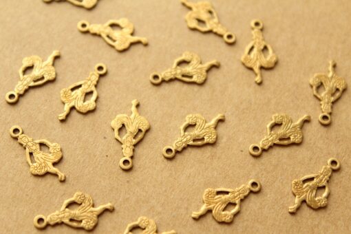 16 pc. Small Raw Brass Hula Dancer Charms: 15.5mm by 8mm - made in USA Hawaii Island Dancer Hawaiian Woman Dance Polynesian | RB-1191