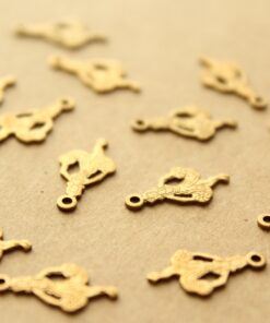 16 pc. Small Raw Brass Hula Dancer Charms: 15.5mm by 8mm - made in USA Hawaii Island Dancer Hawaiian Woman Dance Polynesian | RB-1191