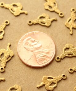 16 pc. Small Raw Brass Hula Dancer Charms: 15.5mm by 8mm - made in USA Hawaii Island Dancer Hawaiian Woman Dance Polynesian | RB-1191