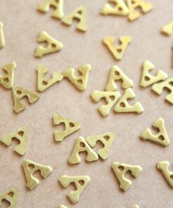 6 pc. Tiny Raw Brass Letter A Stampings - 6mm by 6mm - made in USA | RB-1169
