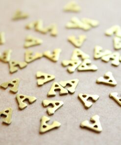 6 pc. Tiny Raw Brass Letter A Stampings - 6mm by 6mm - made in USA | RB-1169