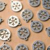 8 pc. Snowflake Charms, Stainless Steel, 14mm x 12mm | MIS-007**