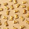 10 pc. Small Raw Brass Detailed Pears: 9.5mm by 6mm - made in USA | RB-1412