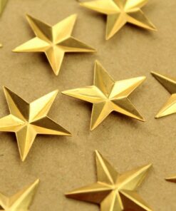 8 pc. Raw Brass Barn Stars: 24mm by 24mm - made in USA | RB-1368