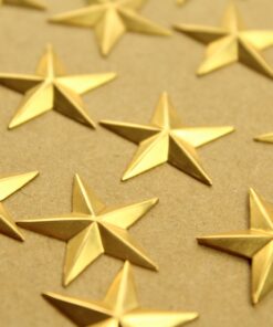 8 pc. Raw Brass Barn Stars: 24mm by 24mm - made in USA | RB-1368