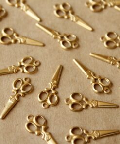 14 pc. Raw Brass Scissors Charms, 20mm by 8mm - made in USA | RB-718