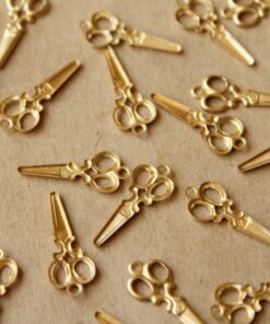 14 pc. Raw Brass Scissors Charms, 20mm by 8mm - made in USA | RB-718
