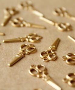 14 pc. Raw Brass Scissors Charms, 20mm by 8mm - made in USA | RB-718