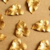8 pc. Medium Raw Brass Ivy Leaves: 20mm by 27mm - made in USA | RB-1012