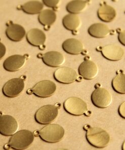 24 pc. Raw Brass Oval Tags: 11mm by 7mm - made in USA | RB-769