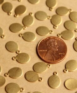 24 pc. Raw Brass Oval Tags: 11mm by 7mm - made in USA | RB-769