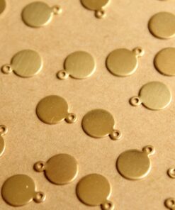 24 pc. Raw Brass Circle Tags: 10.5mm by 8mm - made in USA | RB-827