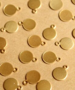 24 pc. Raw Brass Circle Tags: 10.5mm by 8mm - made in USA | RB-827