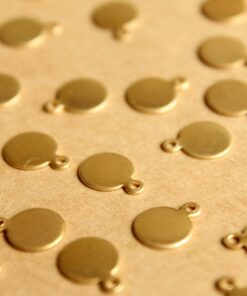 24 pc. Raw Brass Circle Tags: 10.5mm by 8mm - made in USA | RB-827