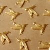 14 pc. Raw Brass Hummingbird Charms: 19mm by 16mm - made in USA | RB-746