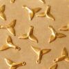 20 pc. Raw Brass Whale Tail Charms: 16mm by 14mm - made in USA | RB-758
