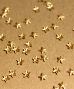 30 pc. Tiny Raw Brass Barn Stars: 4mm by 4mm - made in USA | RB-933