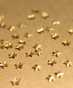 30 pc. Tiny Raw Brass Barn Stars: 4mm by 4mm - made in USA | RB-933
