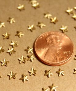 30 pc. Tiny Raw Brass Barn Stars: 4mm by 4mm - made in USA | RB-933