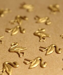 20 pc. Small Flamingo Stampings: 13mm by 10mm - made in USA | RB-926