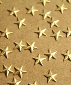 24 pc. Small Raw Brass Barn Stars: 7mm by 7mm - made in USA | RB-1216