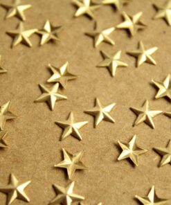 24 pc. Small Raw Brass Barn Stars: 7mm by 7mm - made in USA | RB-1216