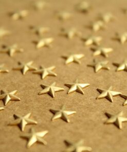 24 pc. Small Raw Brass Barn Stars: 7mm by 7mm - made in USA | RB-1216
