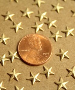 24 pc. Small Raw Brass Barn Stars: 7mm by 7mm - made in USA | RB-1216