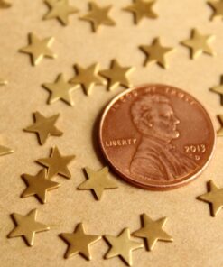 30 pc. Small Raw Brass Stars: 6mm by 6mm - made in USA | RB-786