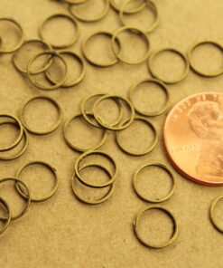 100 pc. Antique Bronze Circle Links: 8mm diameter | FI-027*