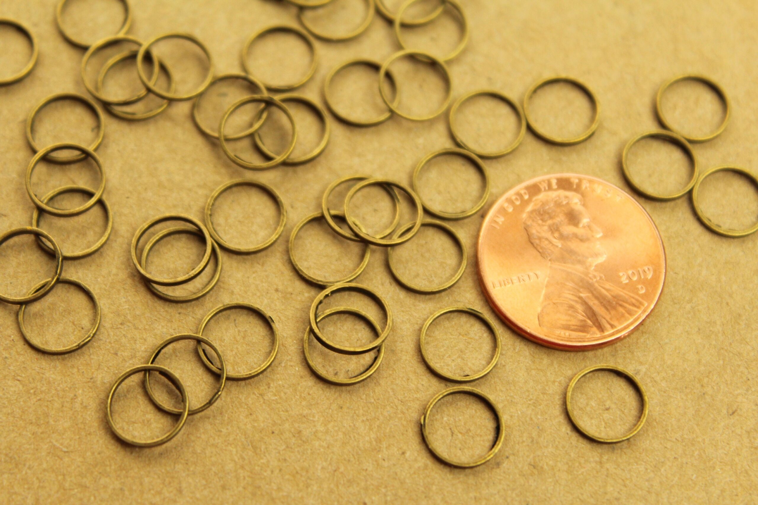 100 pc. Antique Bronze Circle Links: 8mm diameter | FI-027*