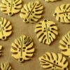 8 pc. Gold Plated Monstera Leaf Charms, 21mm by 17mm | MIS-220*