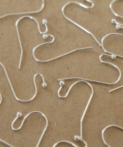 50 pc. Silver Plated Ball End Earwires 22mm long | FI-065