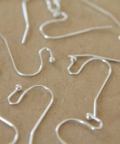 50 pc. Silver Plated Ball End Earwires 22mm long | FI-065