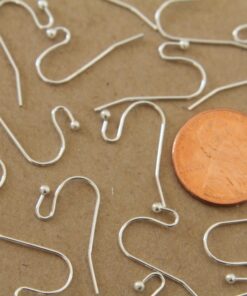 50 pc. Silver Plated Ball End Earwires 22mm long | FI-065