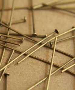 100 pc. Antique Bronze Headpins, 50mm 21 gauge | FI-076