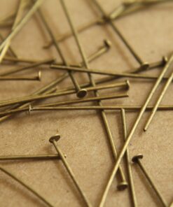100 pc. Antique Bronze Headpins, 50mm 21 gauge | FI-076
