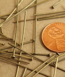 100 pc. Antique Bronze Headpins, 50mm 21 gauge | FI-076