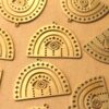 2 pc. Raw Brass Boho Rainbow Charms with All-Seeing Eye, 30mm x 22.5mm | MIS-057***