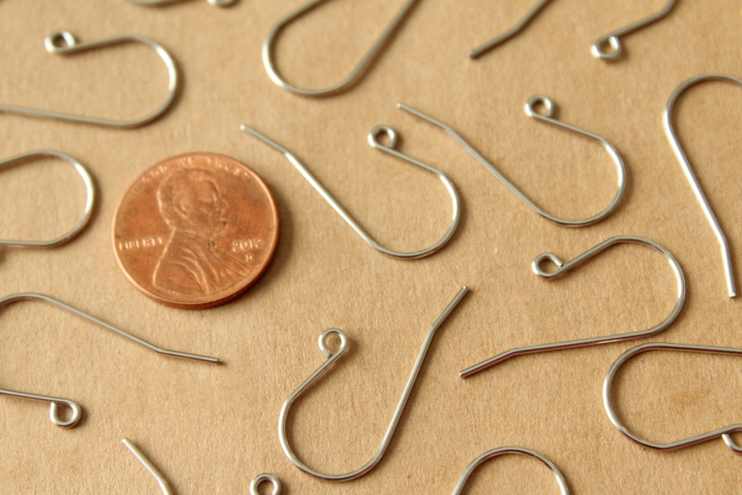 50 pc. Stainless Steel Earring Hooks 27mm | FI-193*