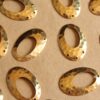 8 pc. Raw Brass Hammered Oval Charms with Four Holes: 27mm by 18mm - made in USA | RB-1131